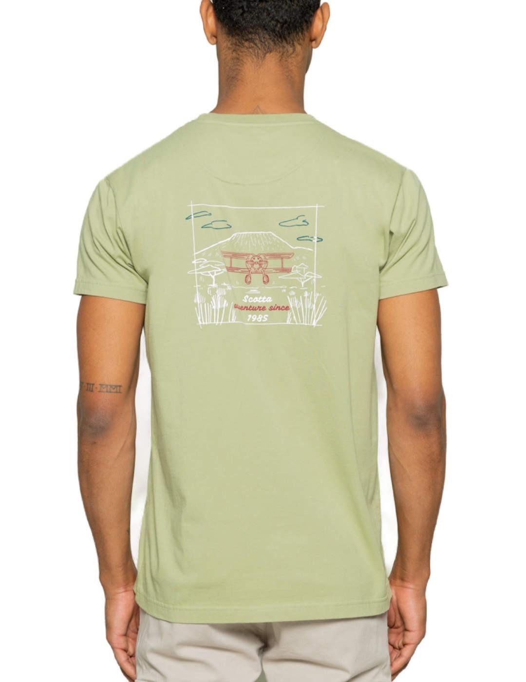 Camiseta Scotta Kilimanjaro verde manga corta para hombre