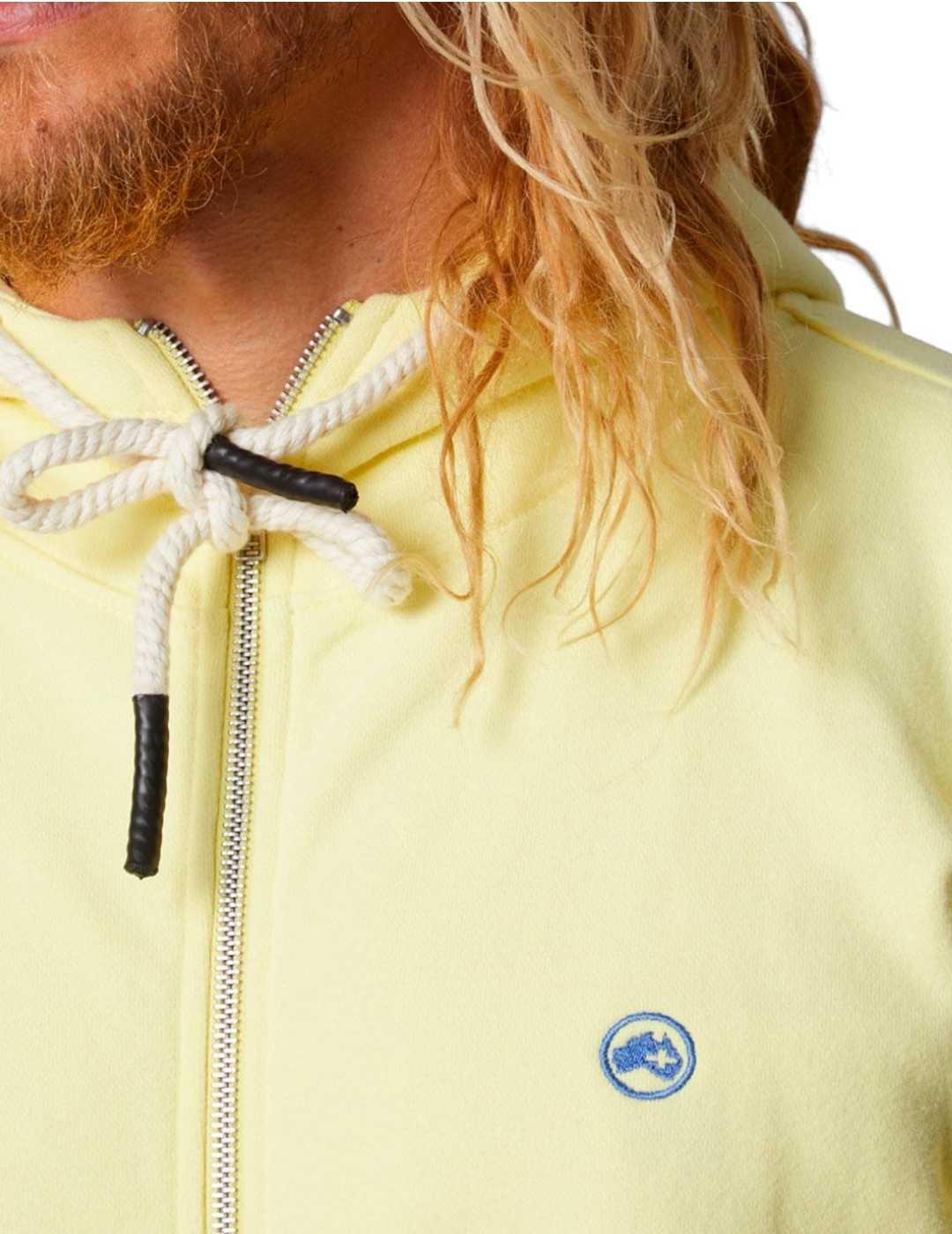 Sudadera Altonadock amarilla con cremallera y capucha hombre
