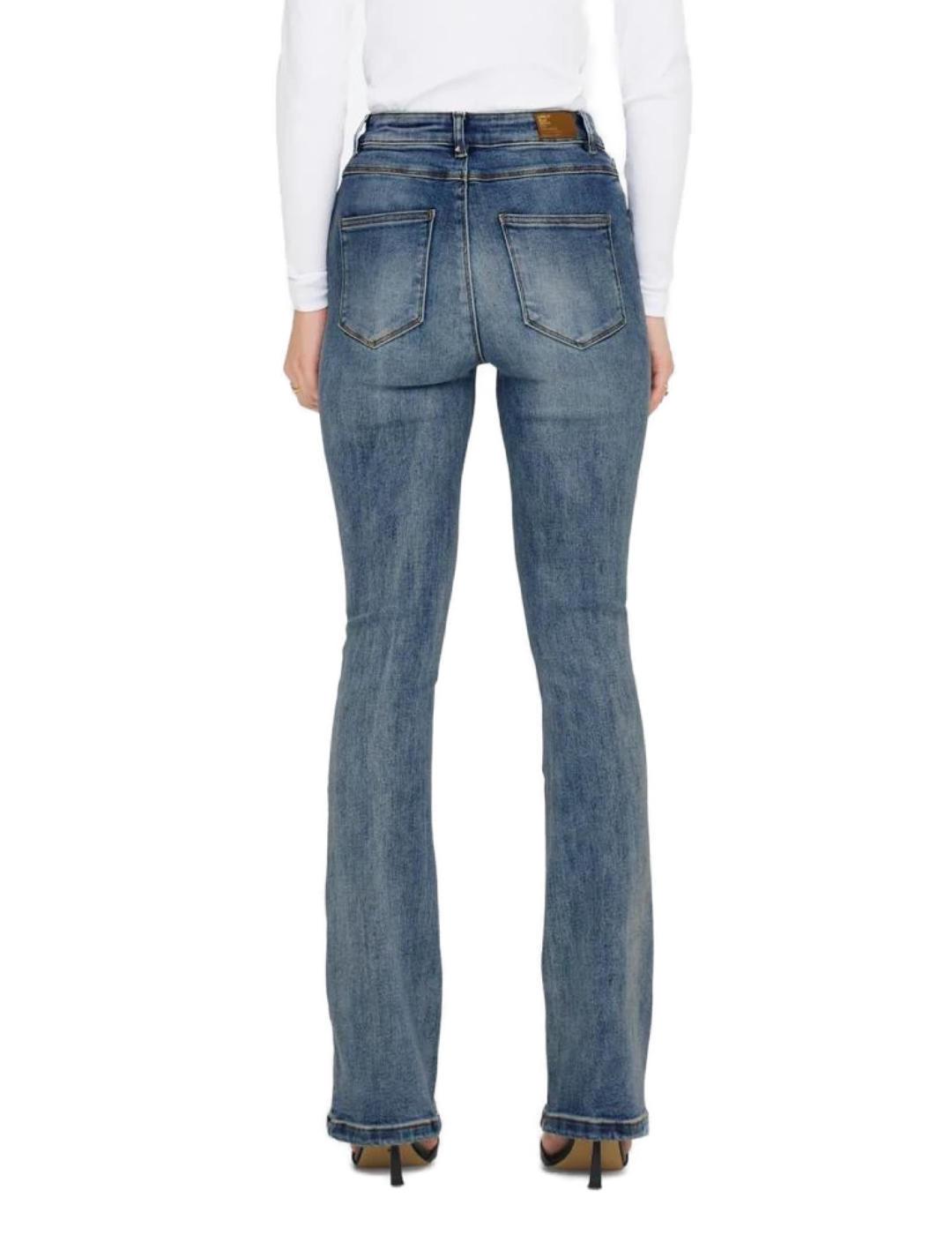 Pantalón vaquero Only Mila flared azul medio de mujer