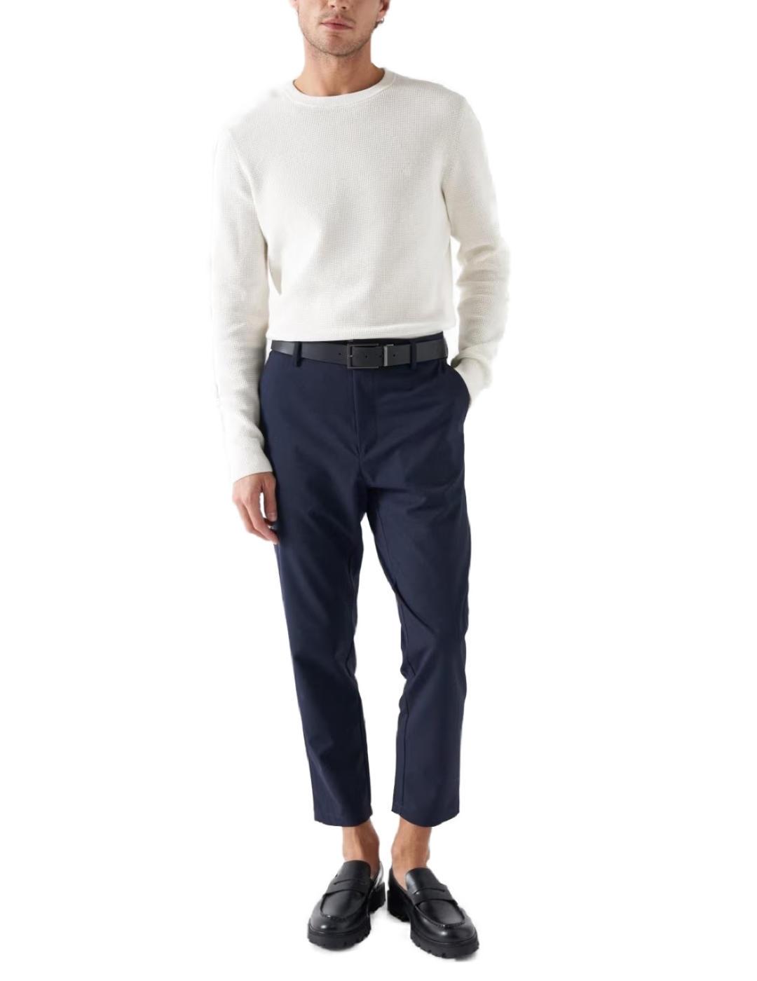Pantalón Salsa chino marino con cordón ajustable de hombre
