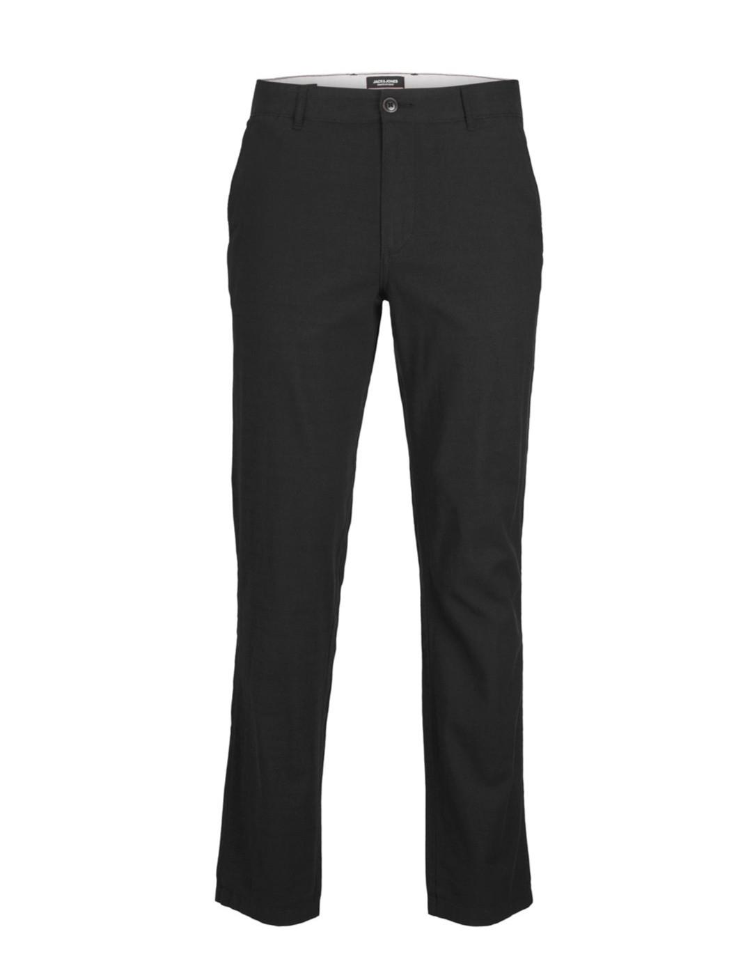 Pantalón chino Jack&Jones Ollie negro de lino para hombre