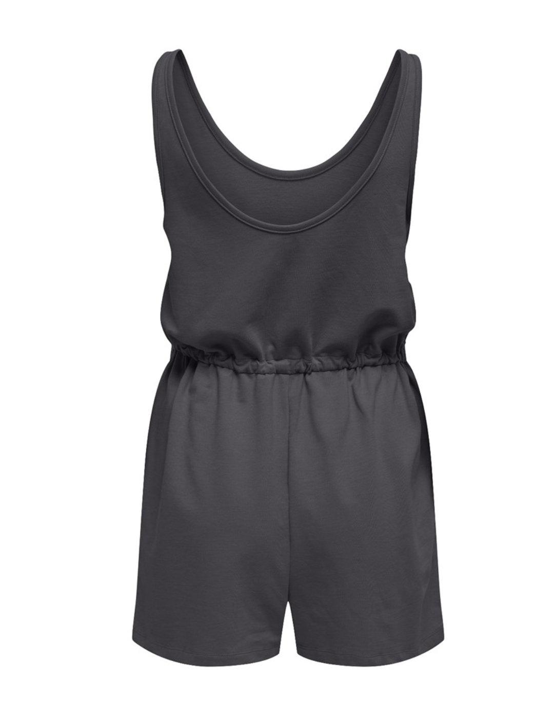 Mono Only Ellie gris oscuro de tela y tirantes para mujer