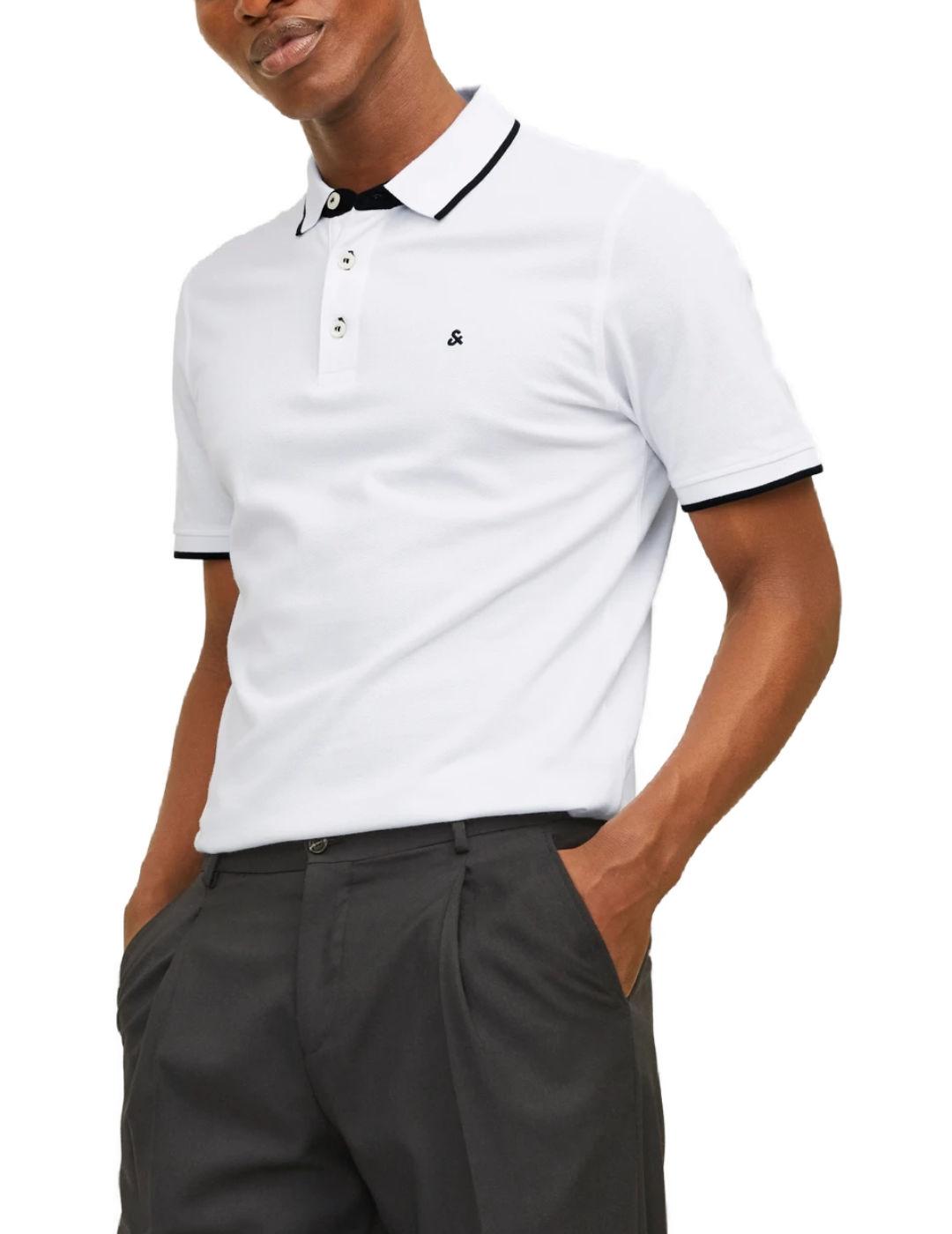 Polo Jack/df01Jones Paulos blanco manga corta para hombre
