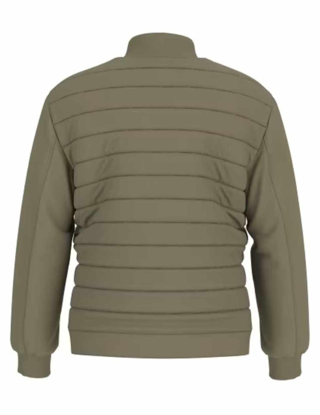 Chaqueta bomber Gues Quilted verde guateada para hombre