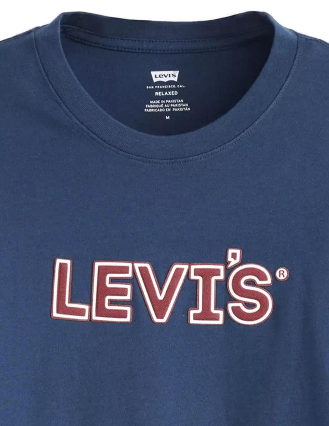 Camiseta Levi´s relaxed azul logo de hombre-S   f