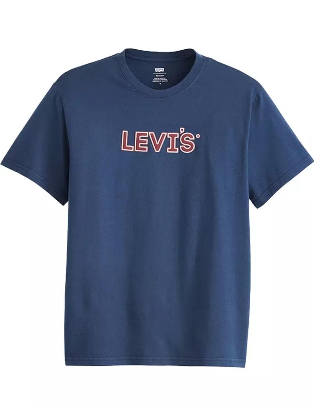 Camiseta Levi´s relaxed azul logo de hombre-S   f