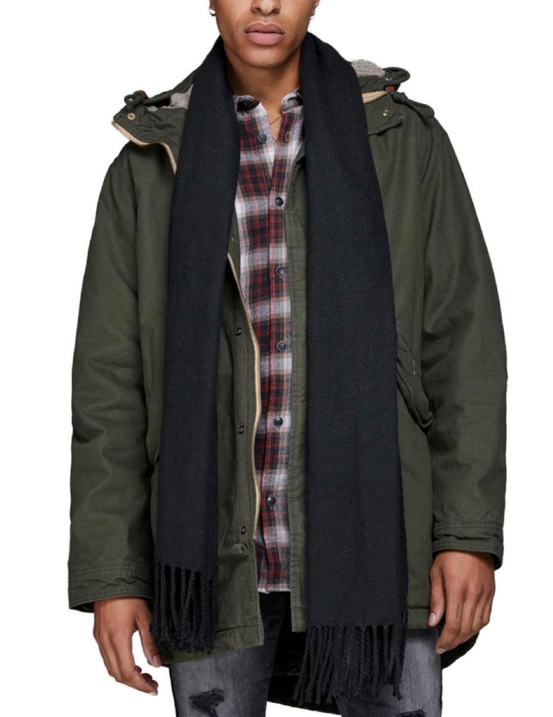 BufandaJack/df01Jones Solid negra de punto para hombre