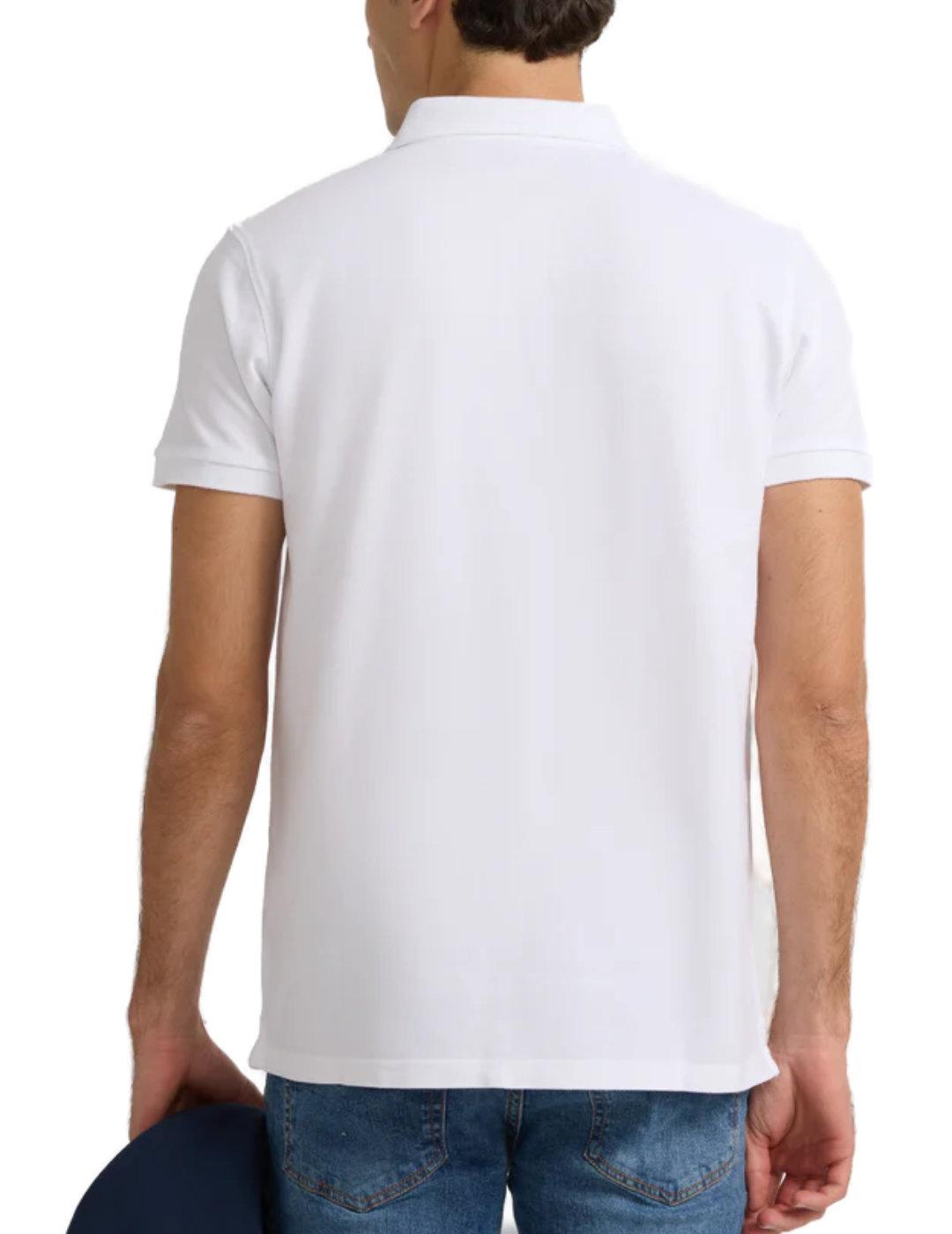 Polo Silbon clasico liso blanco de hombre-&