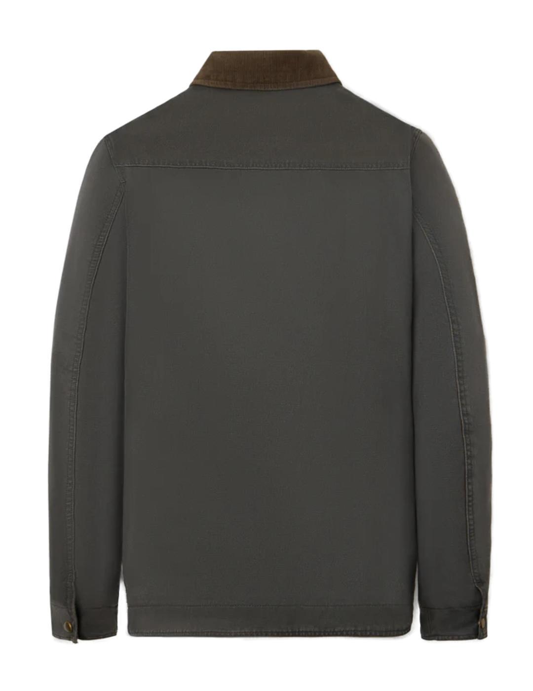 Chaqueta Silbon Clasica cuello pana verde-NG