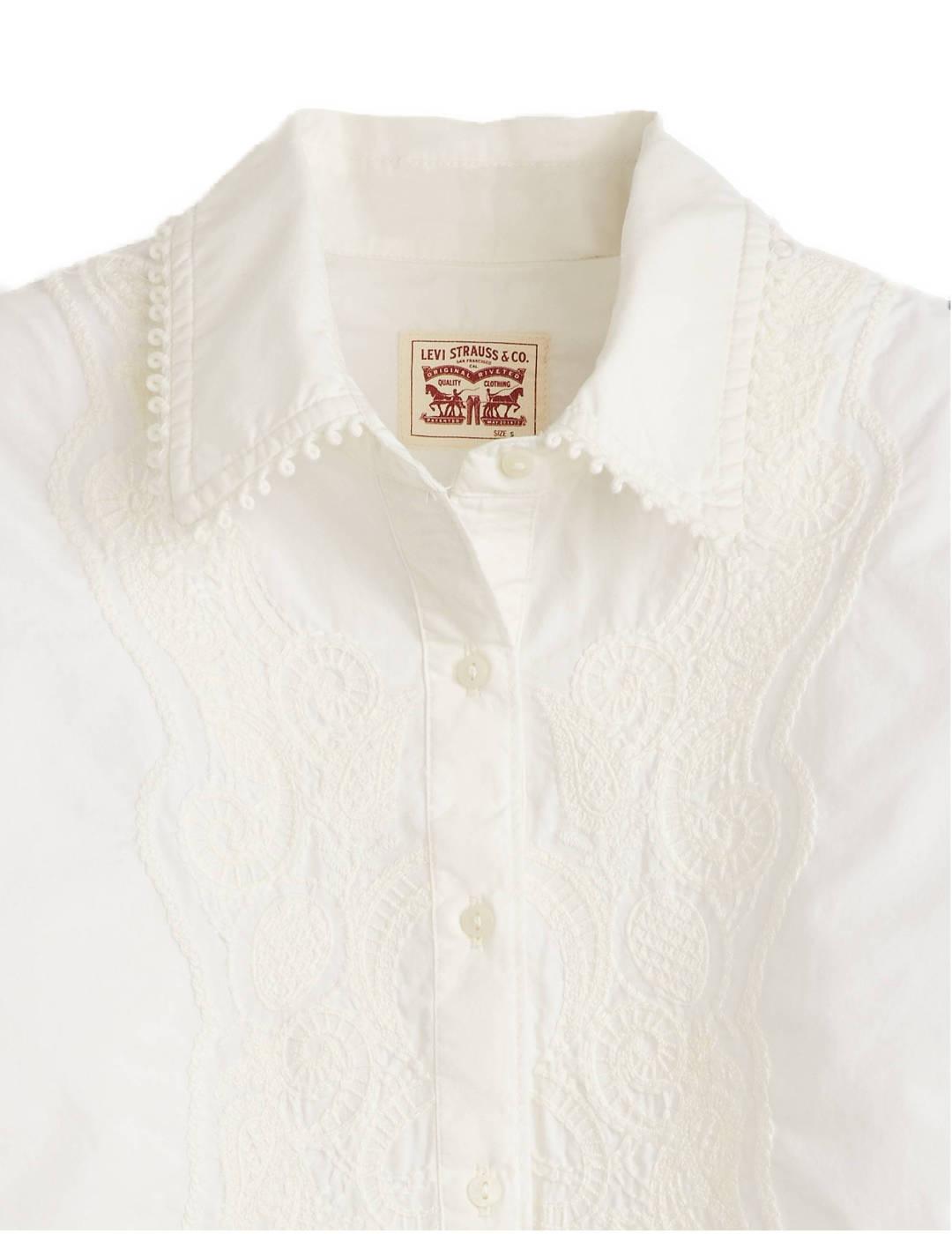 Camisa Levi's white con bordados de mujer-Sg