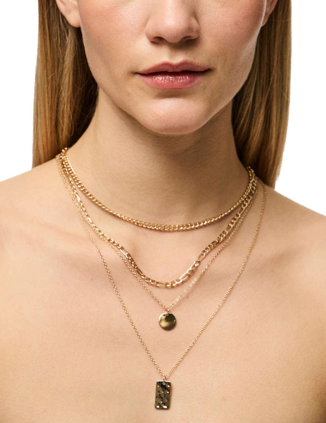 Gargantilla Pieces Cokia combinada dorada para mujer