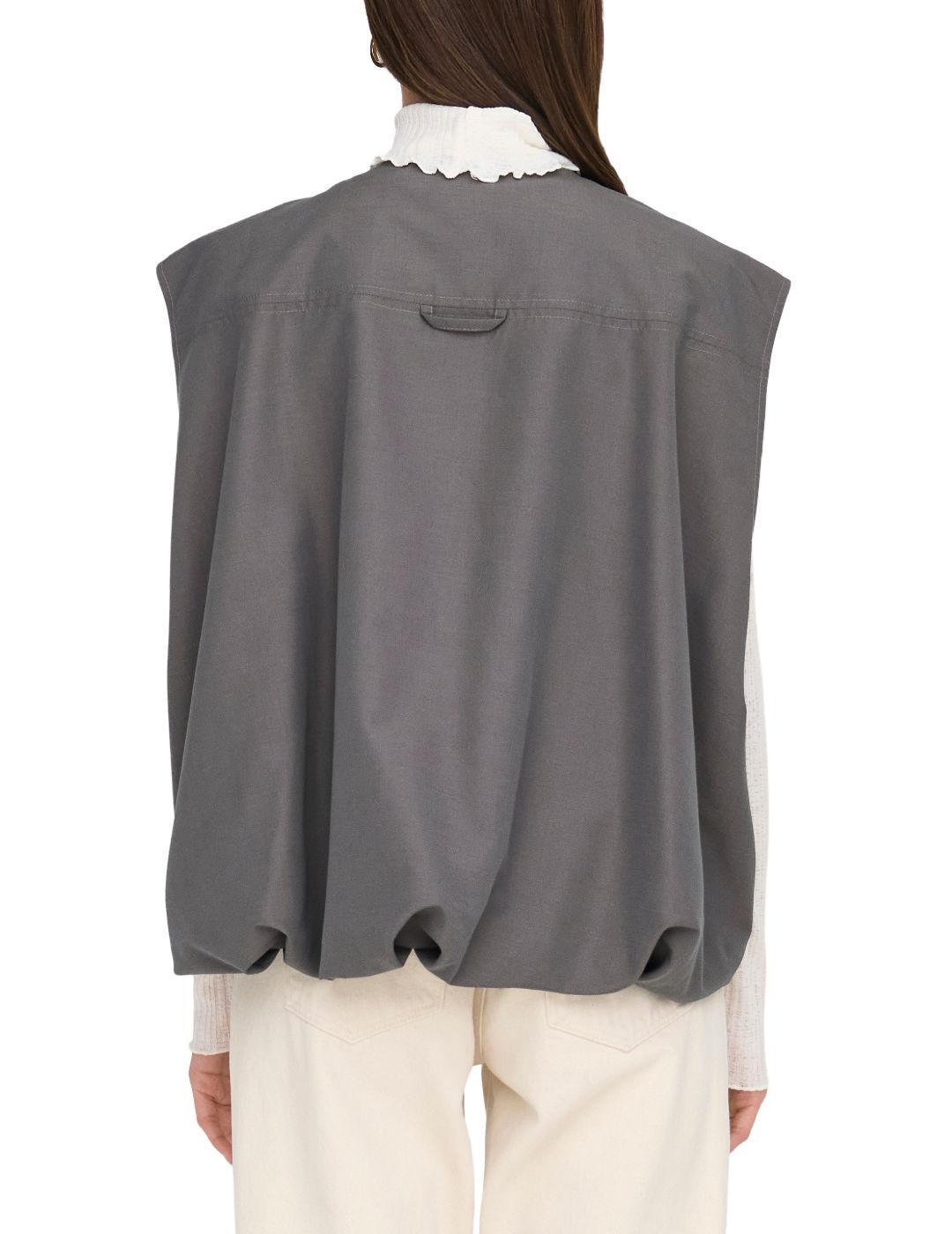 Chaleco Only Mary gris oscuro oversize para mujer