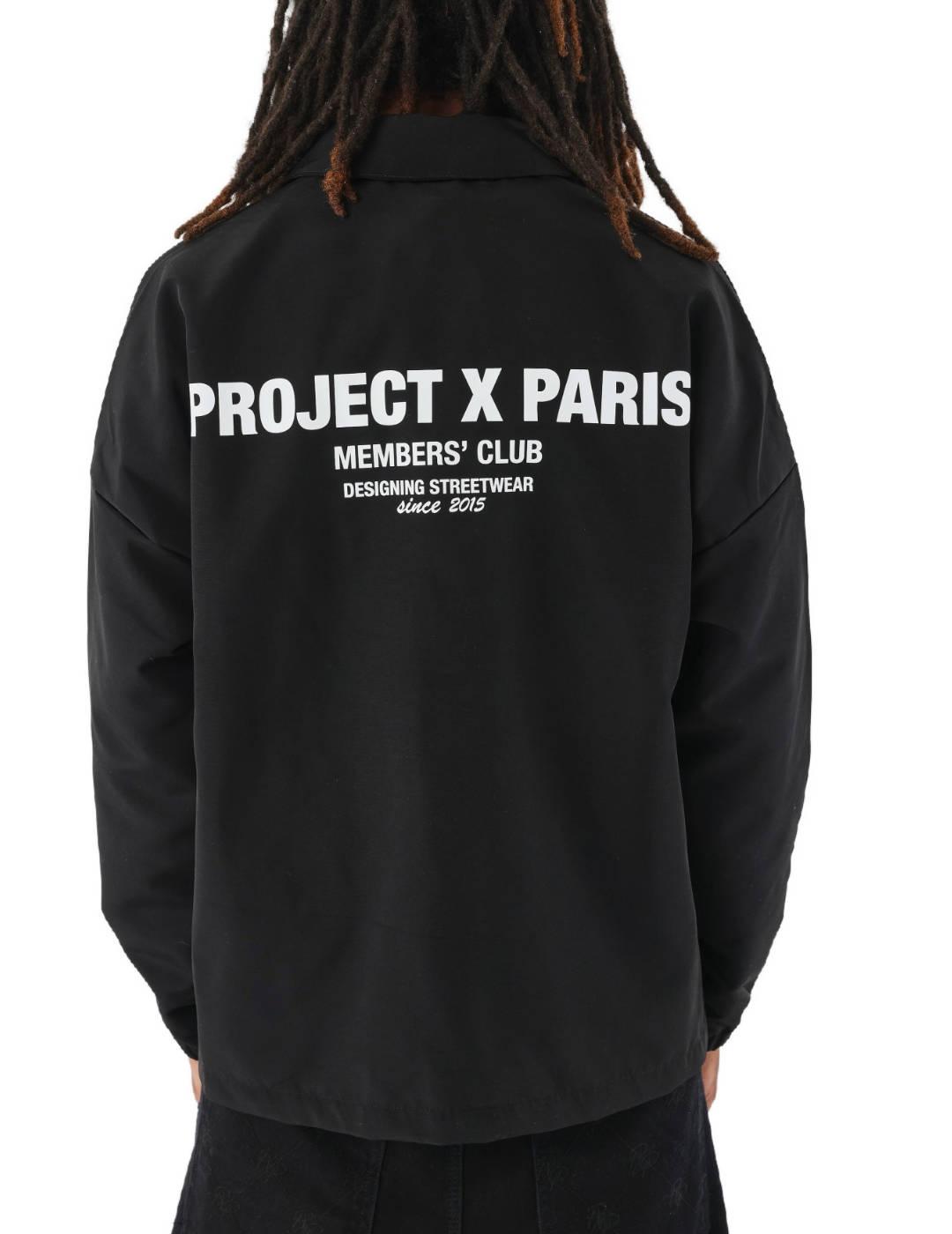 Sobrecamisa Project x Paris negra logotipo para hombre
