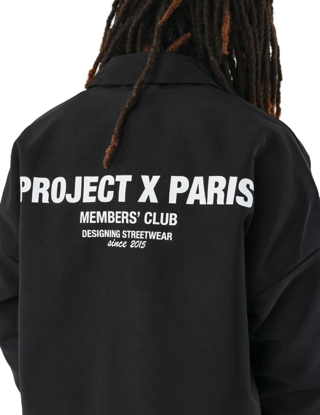 Sobrecamisa Project x Paris negra logotipo para hombre