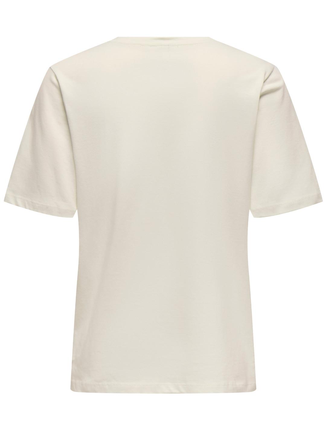 Camiseta Only Stacey blanca manga corta para mujer