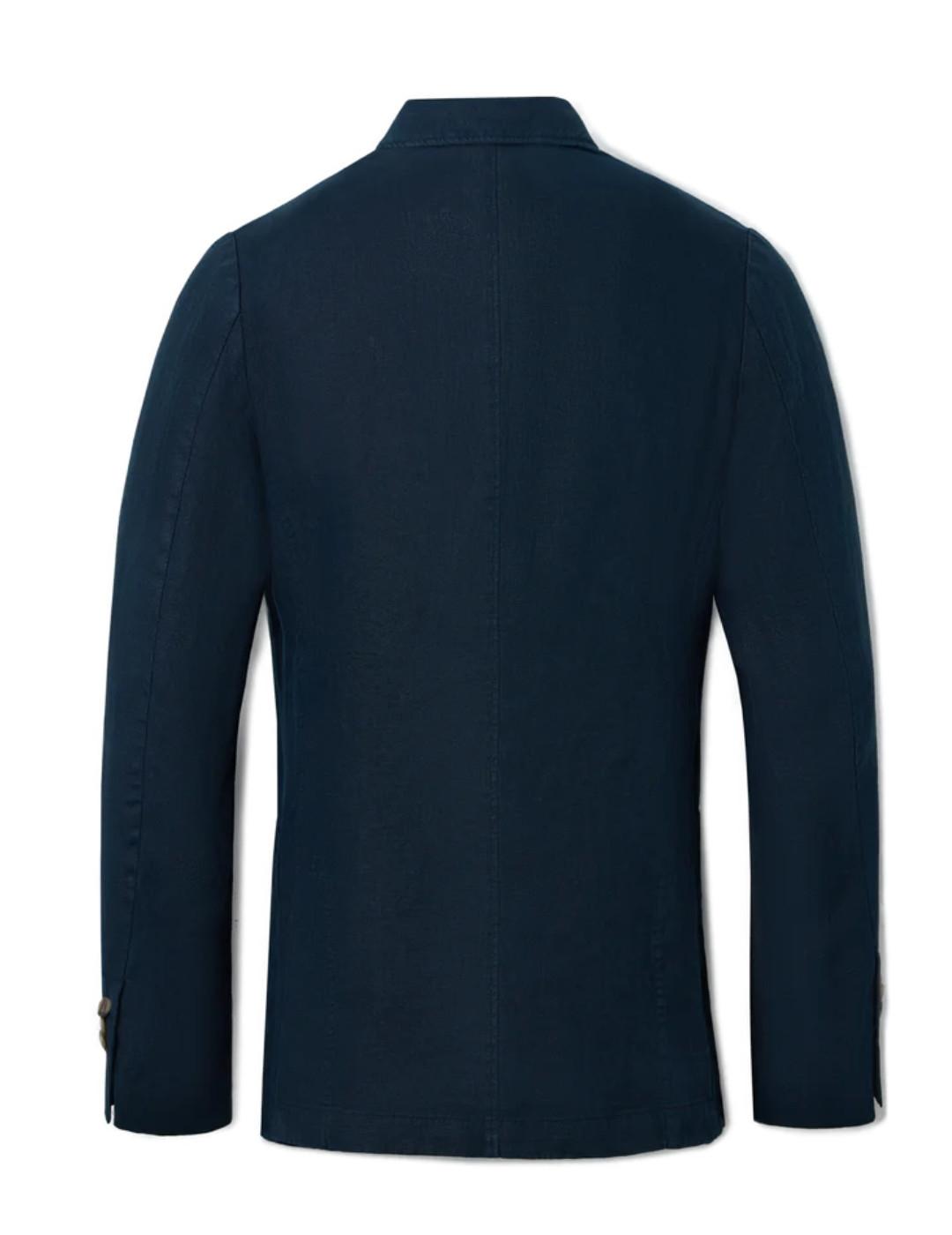 Americana Silbon comfort azul marino de lino para hombre 