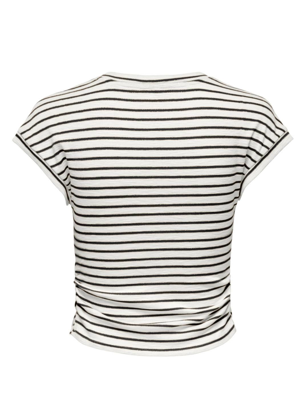 Camiseta Only Iben rayas negras manga corta para mujer