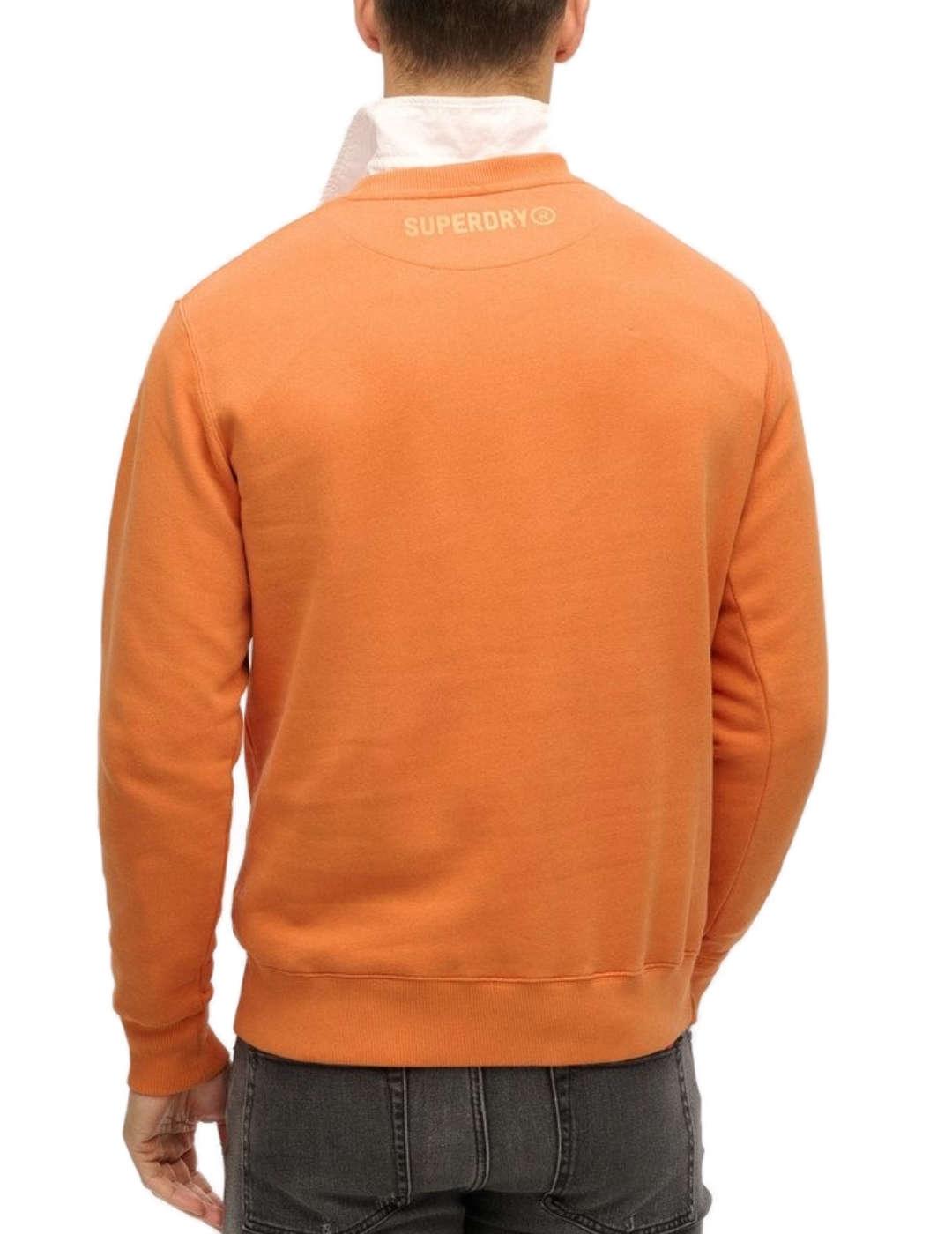 Sudadera Superdry Sport Crew naranja sin capucha para hombre