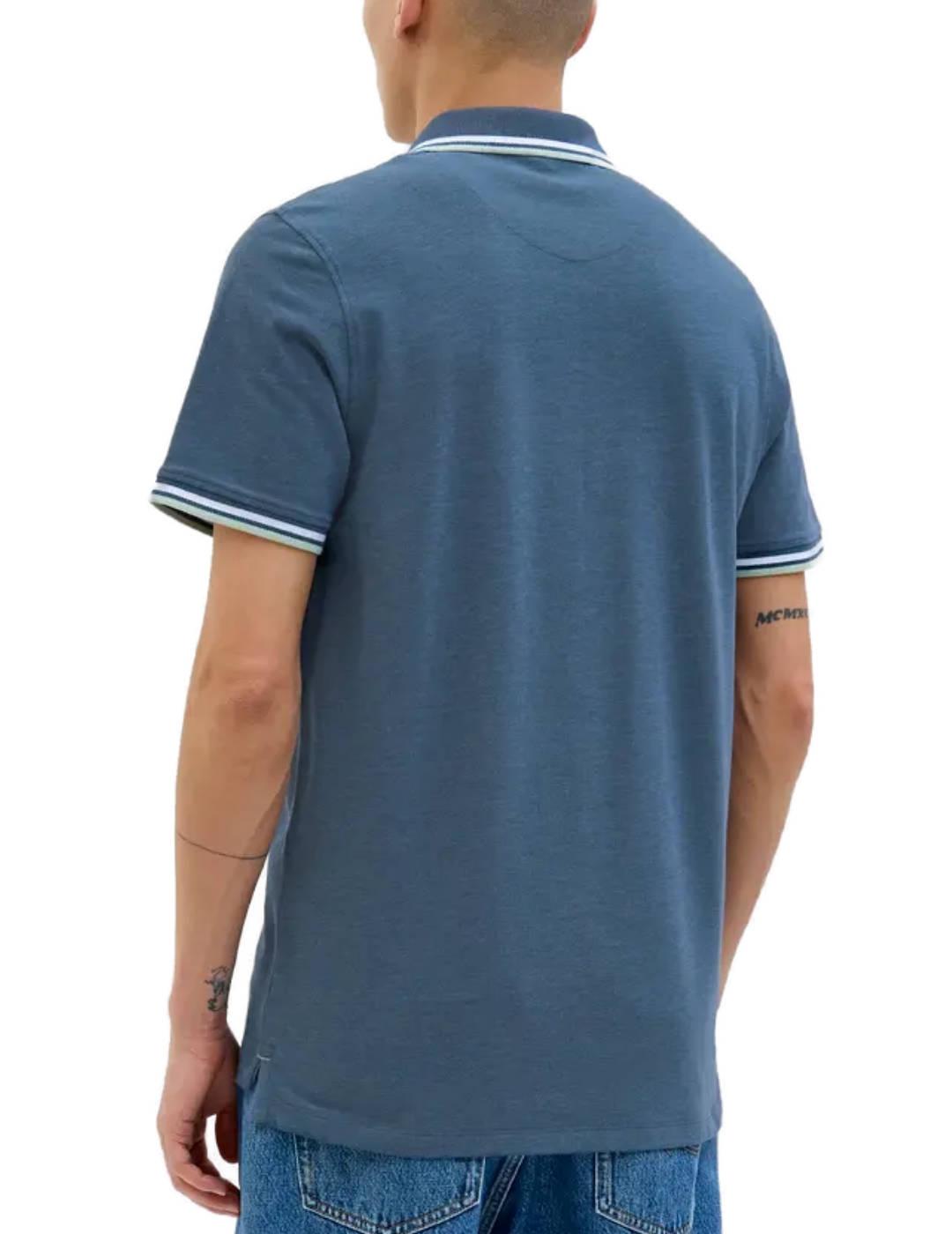 Polo Jack&Jones Paulos azul manga corta para hombre