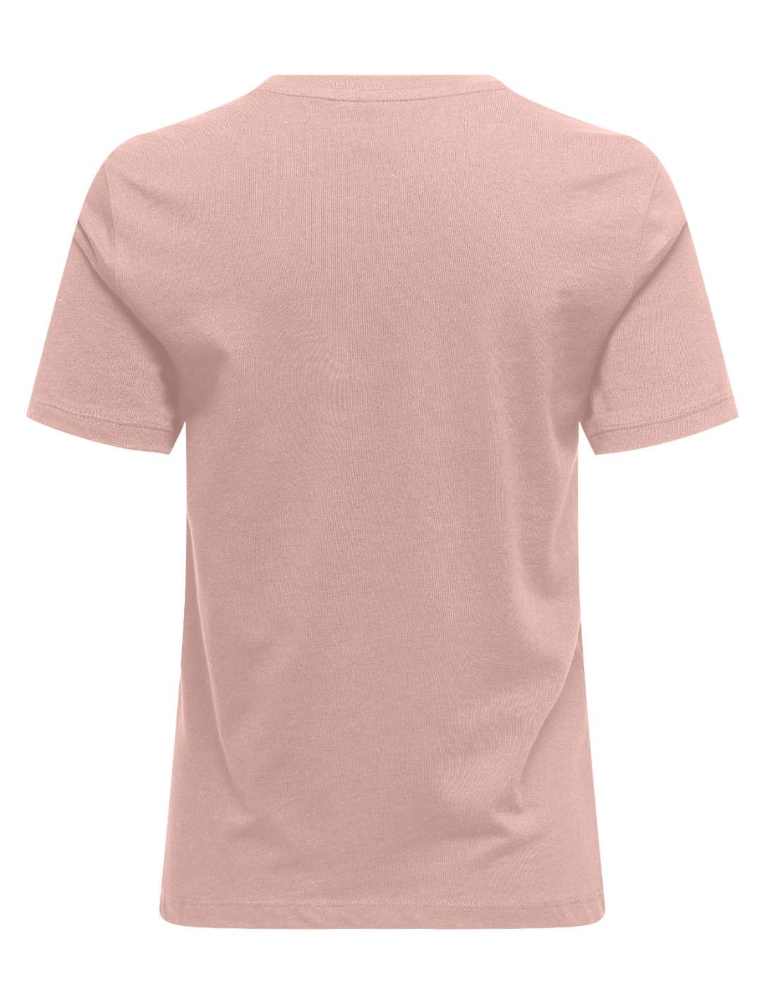 Camiseta Only Polly rosa flores manga corta para mujer
