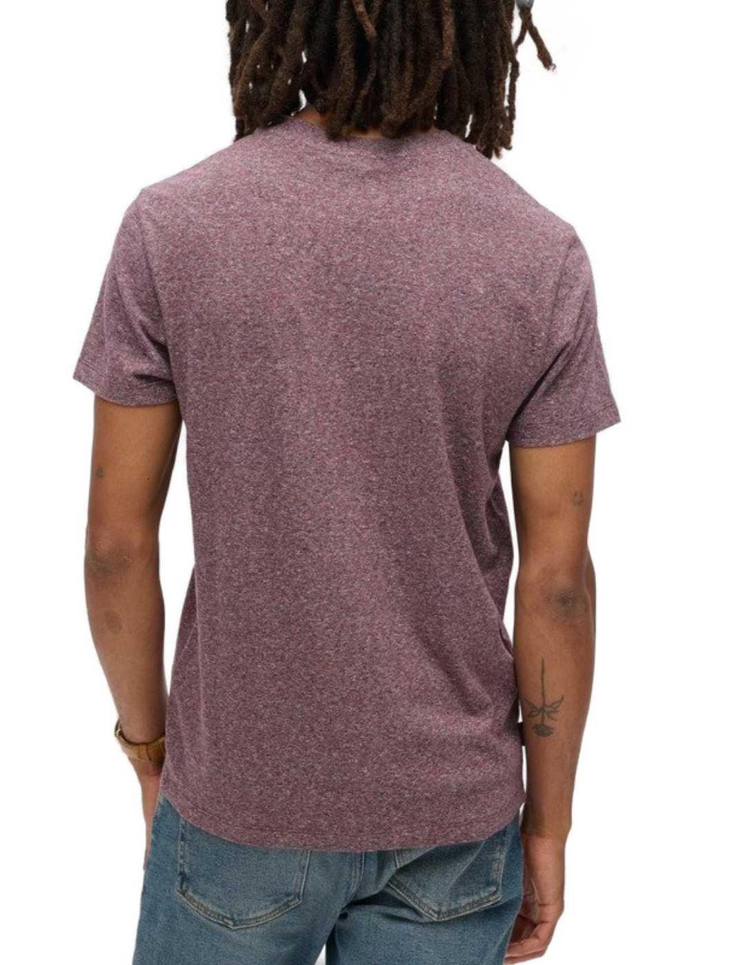 Camiseta Superdry color burdeos manga corta para hombre