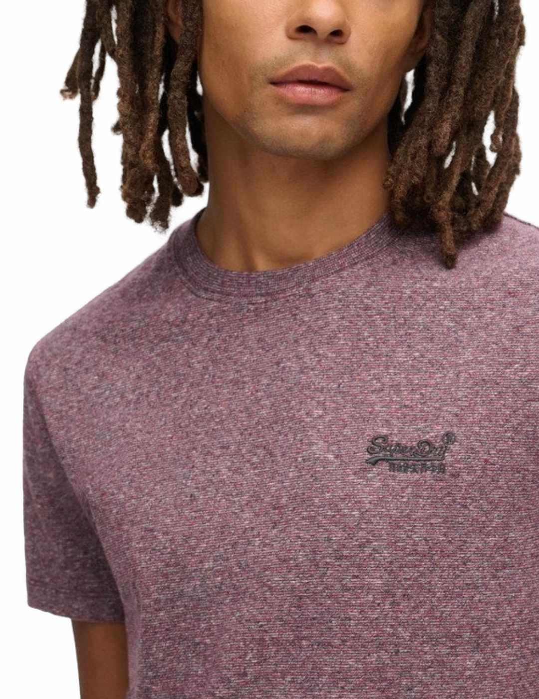 Camiseta Superdry color burdeos manga corta para hombre