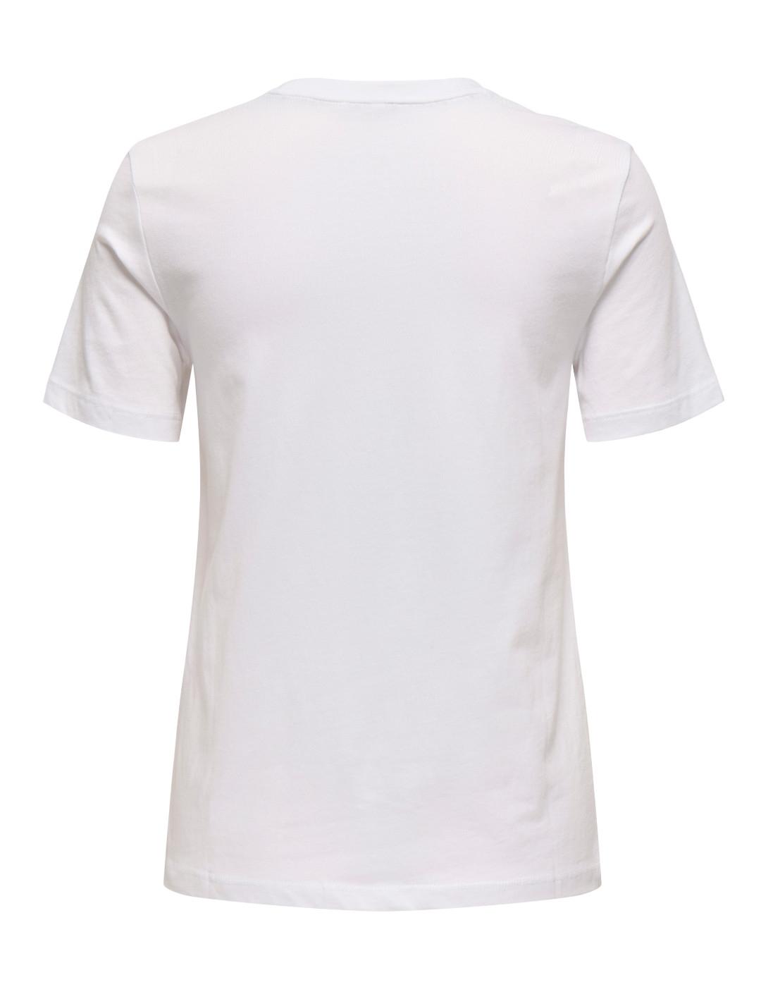 Camiseta Only Kita blanca piña manga corta para mujer