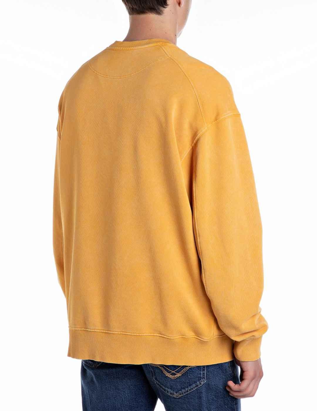 Sudadera Replay amarilla sin capucha para hombre
