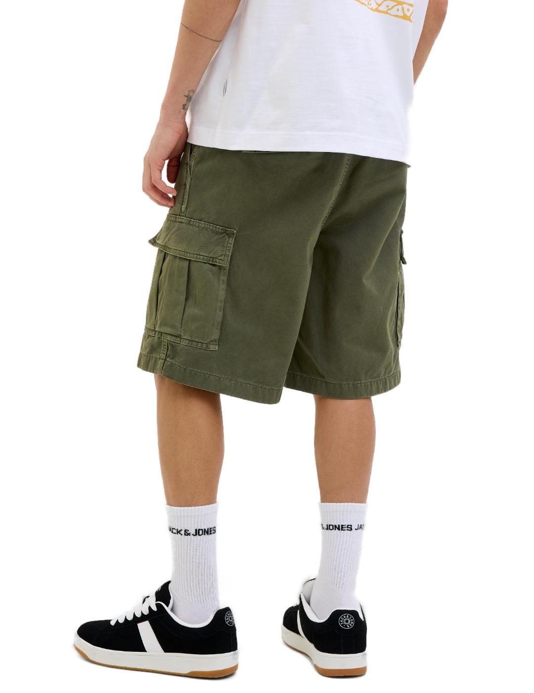 Bermuda Jack&Jones Karl cargo verde loose fit para hombre