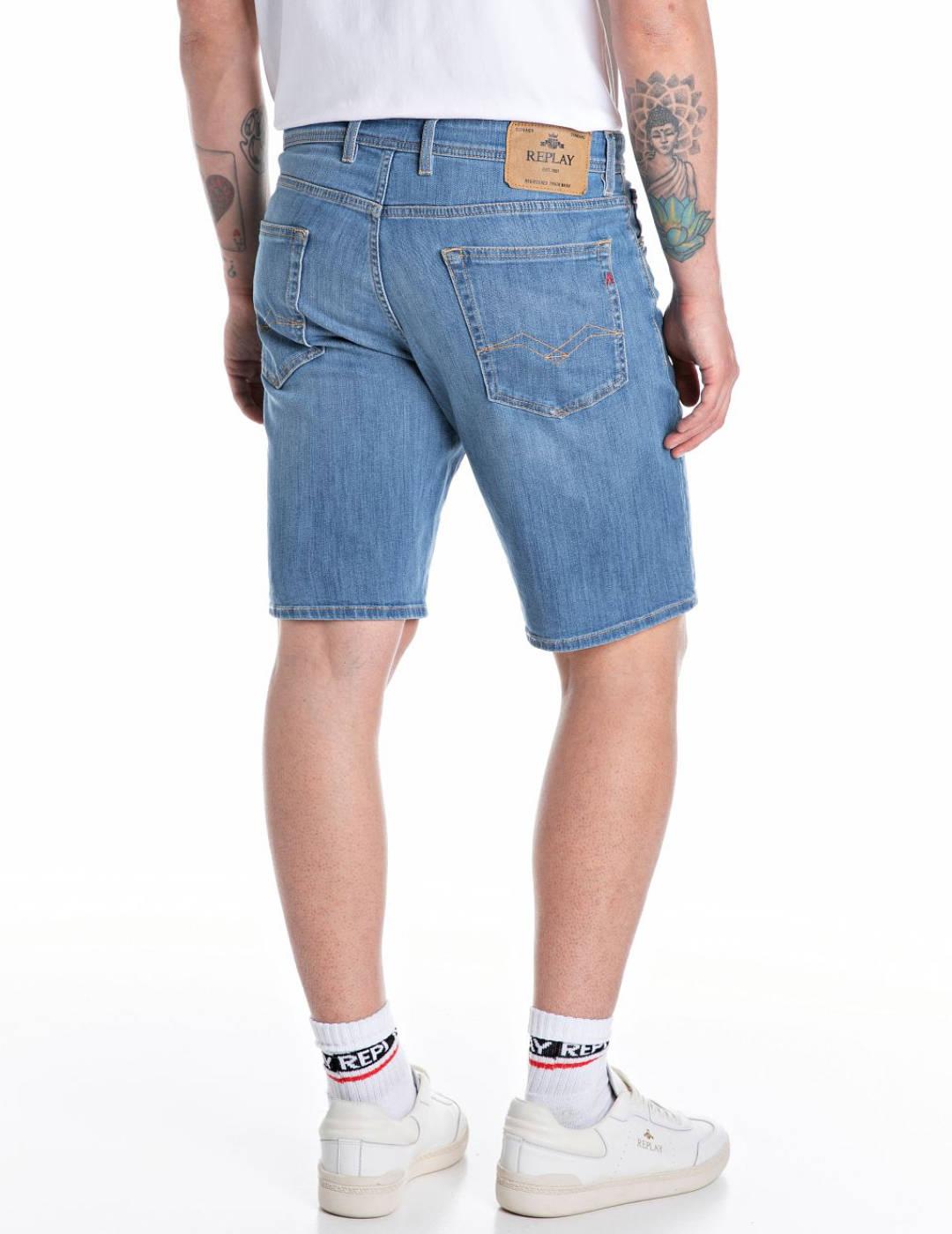 Bermuda Replay Grover azul medio regular para hombre