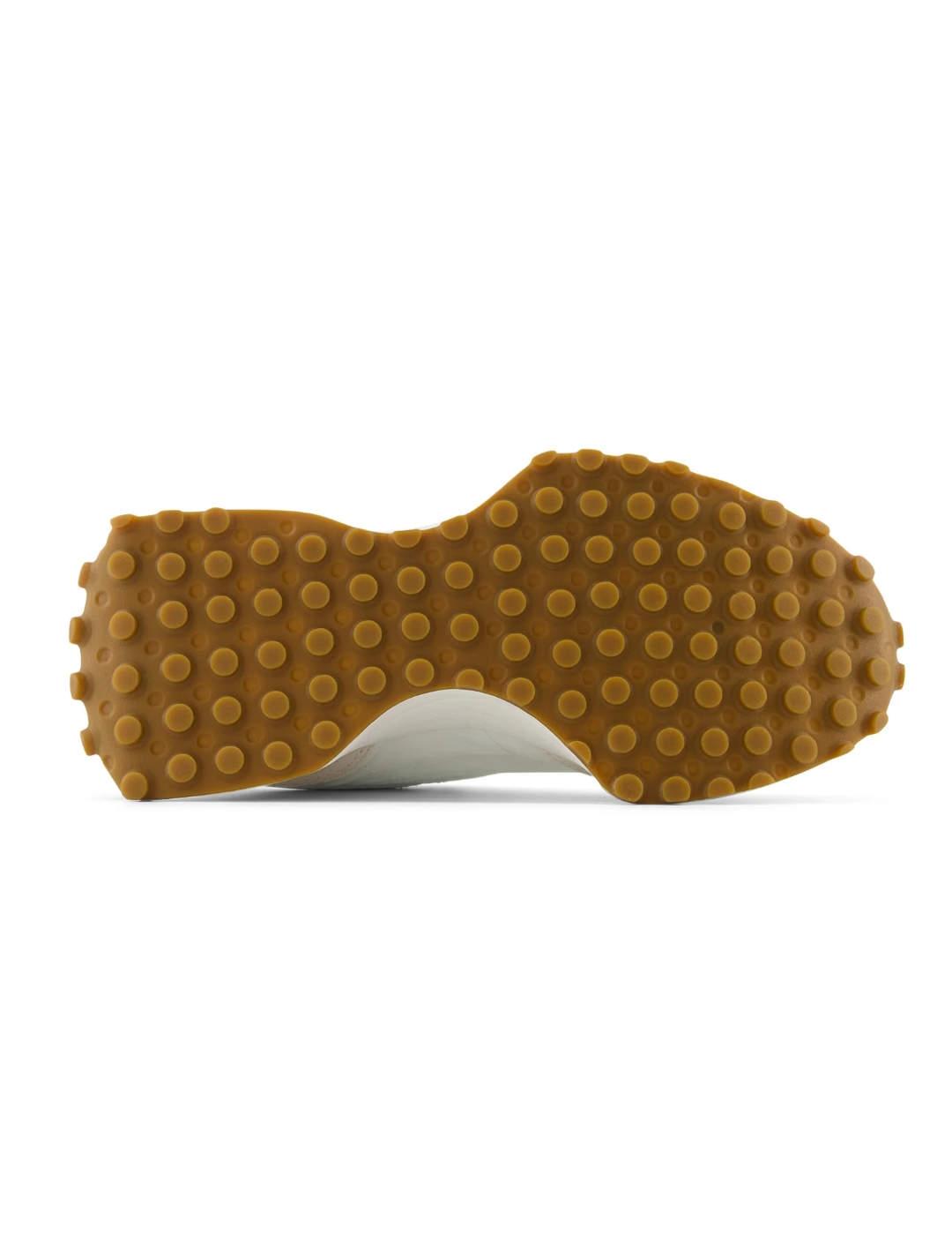 Zapatillas deportivas New Balance 327 beige y verde de mujer