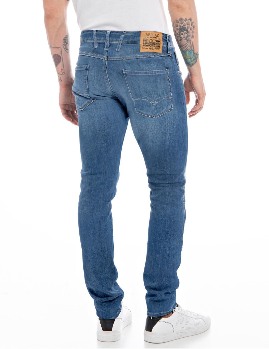 Pantalón vaquero Replay Anbass slim azul para hombre