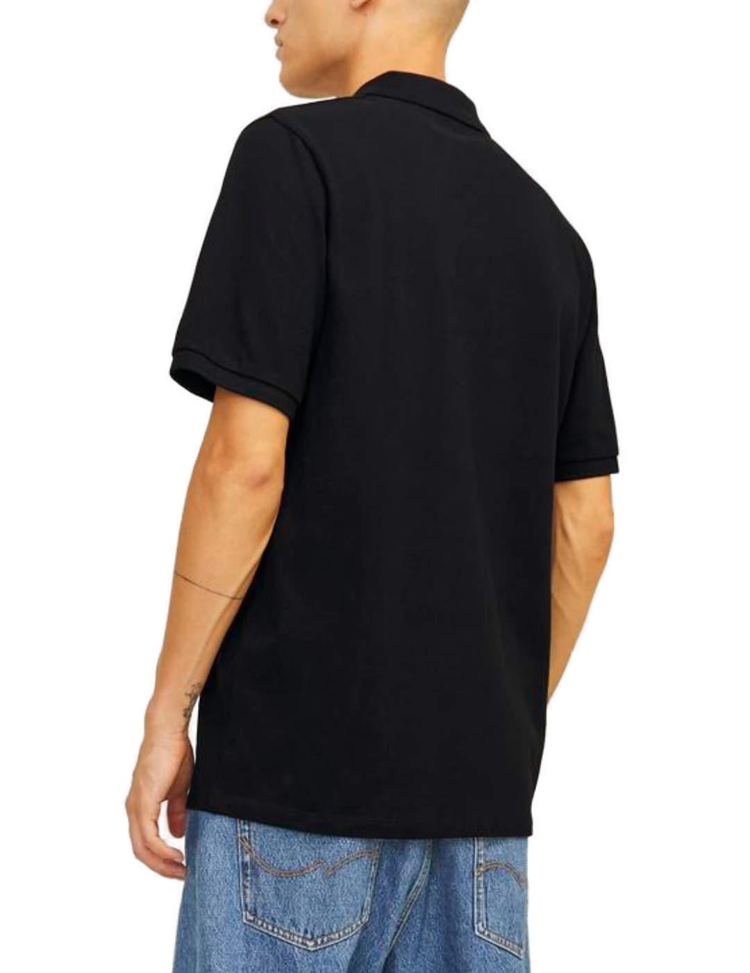 Polo Jack&Jones Sainz negro manga corta para hombre