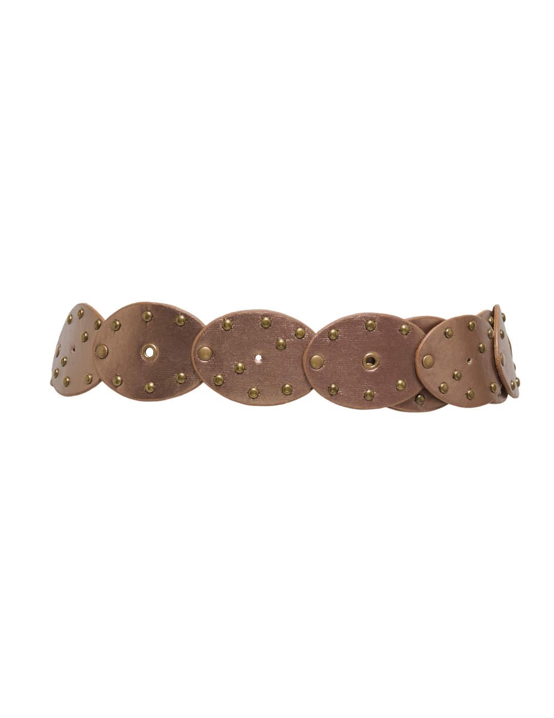 Cinturón Only Gladiator camel dorado tachuelas para mujer
