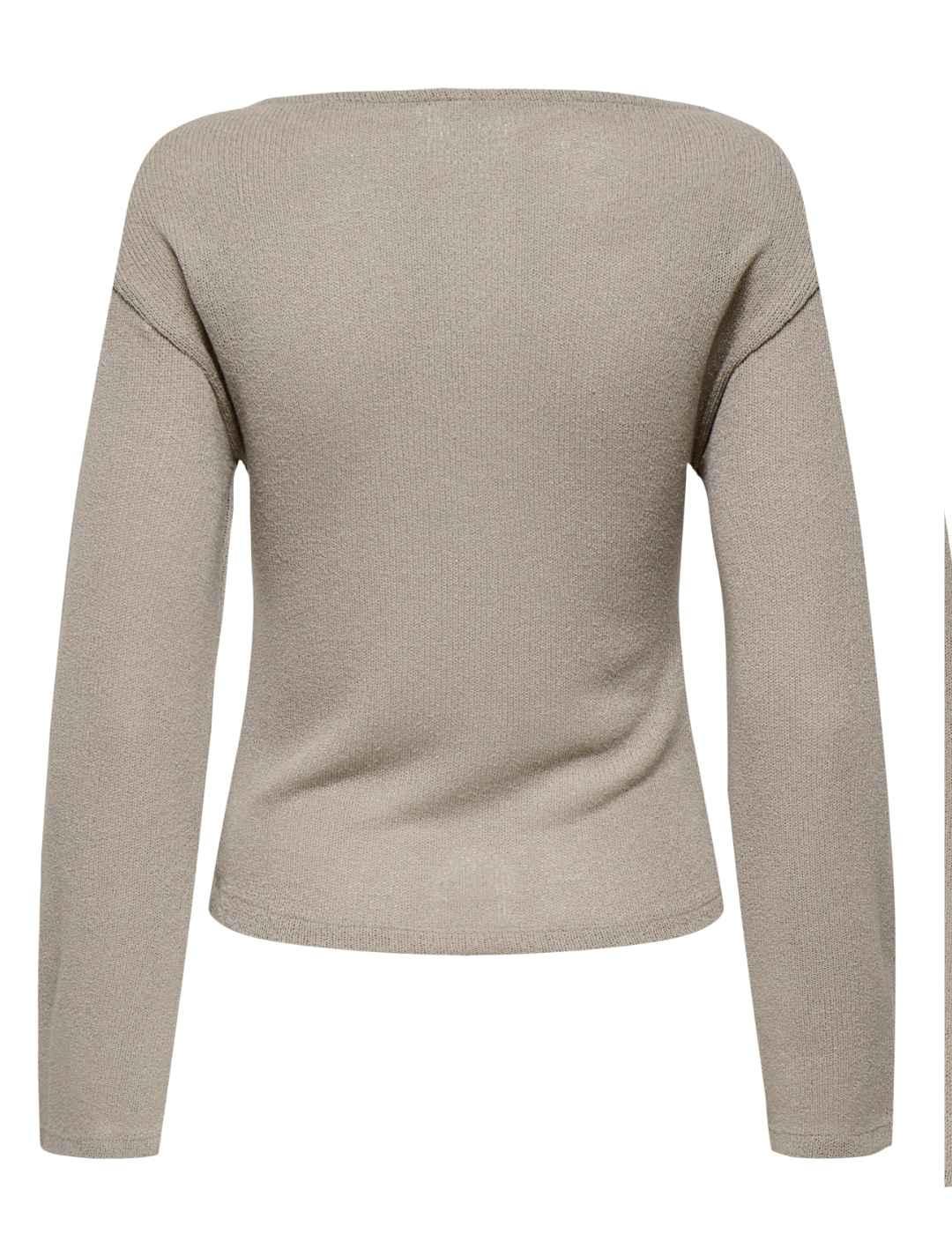Camiseta Only Spezia beige manga larga para mujer