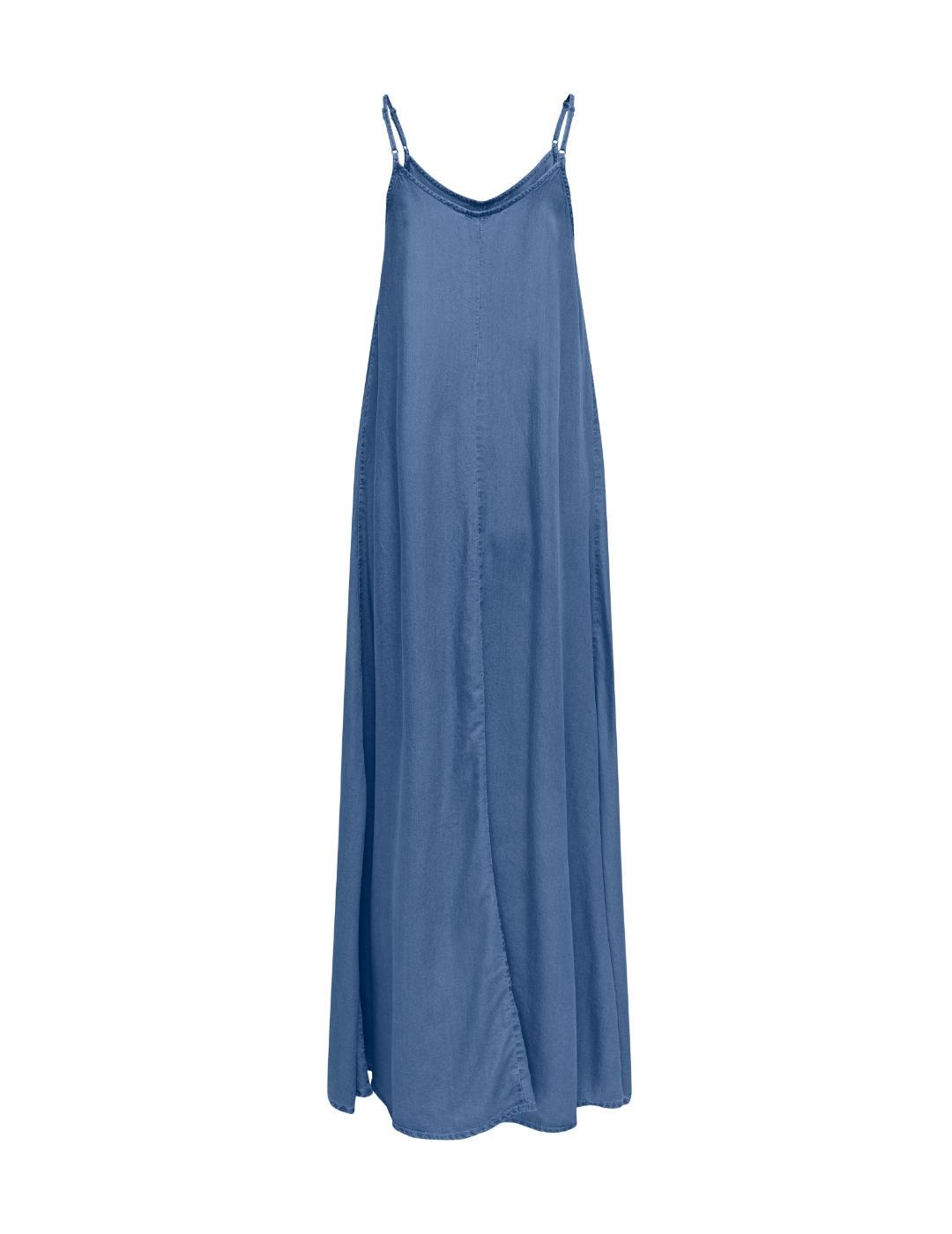 Vestido Only Charis maxi azul medio tirante fino para mujer