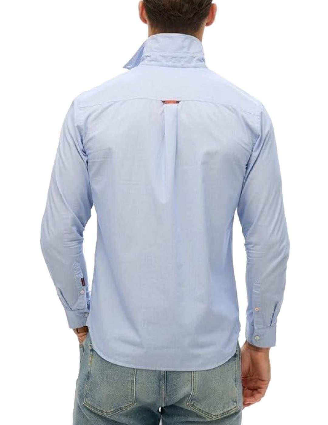 Camisa Superdry Essentials azul cielo slim para hombre
