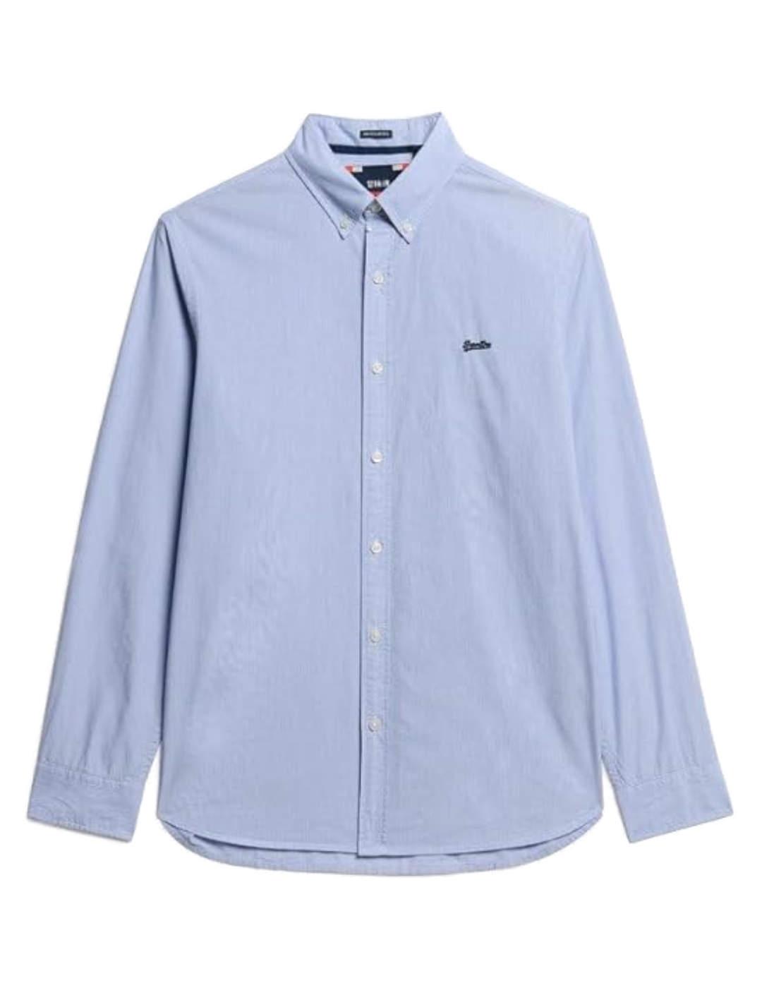 Camisa Superdry Essentials azul cielo slim para hombre
