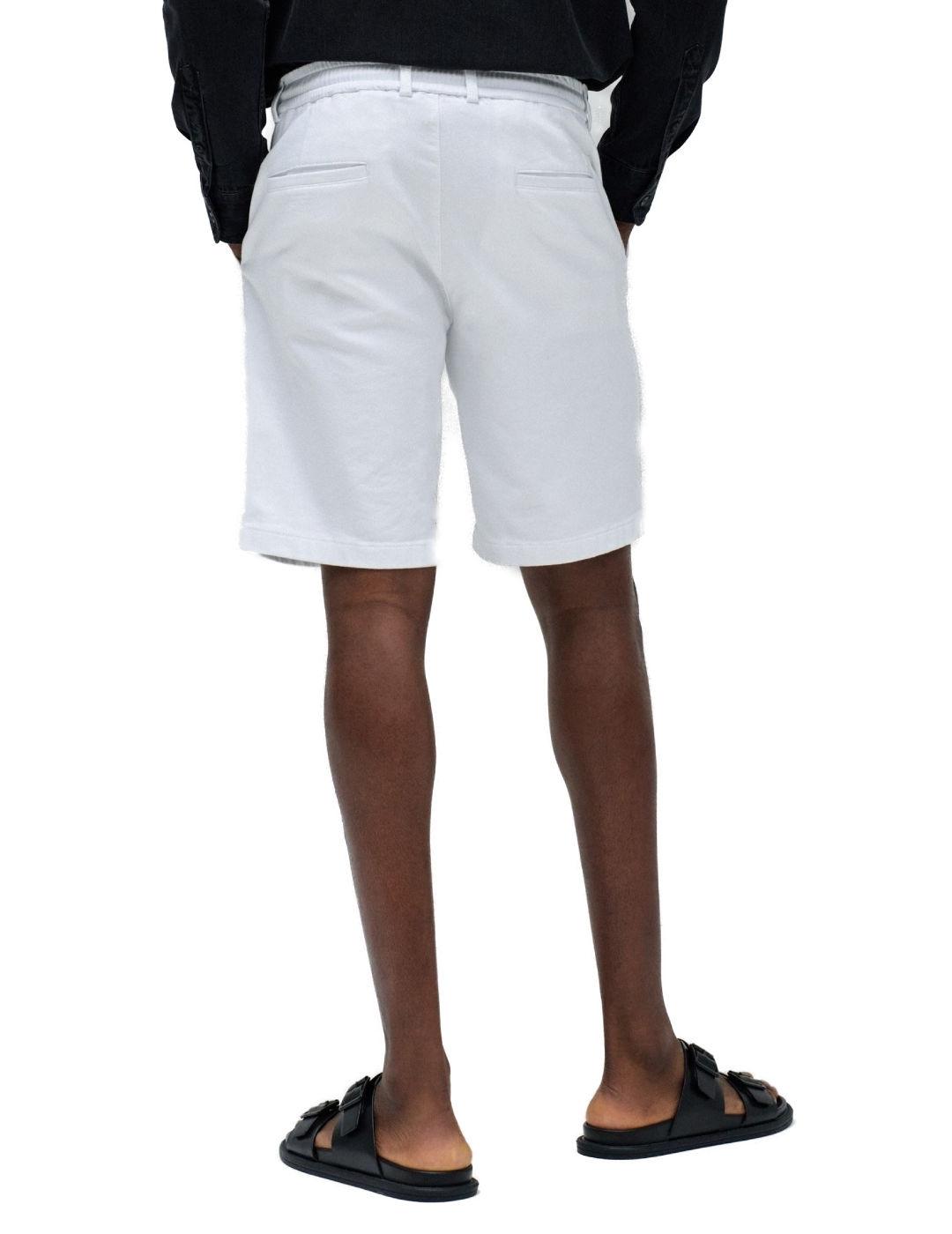 Bermuda básica Salsa blanco regular para hombre