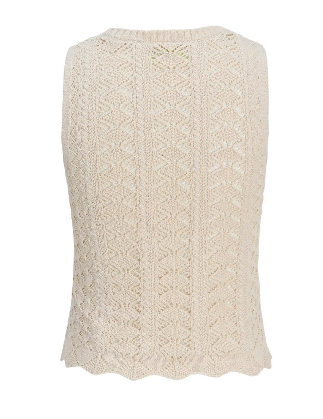 Top JJXX Zuri sin mangas beige para mujer