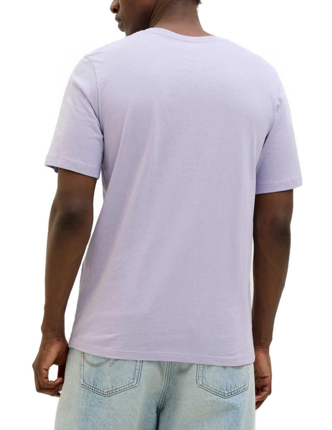 Camiseta Jack&Jones Barbados lila manga corta para hombre