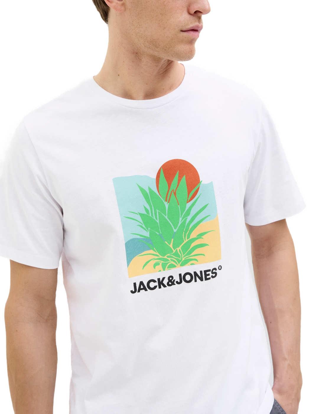 Camiseta Jack&Jones Barbados blanco manga corta para hombre