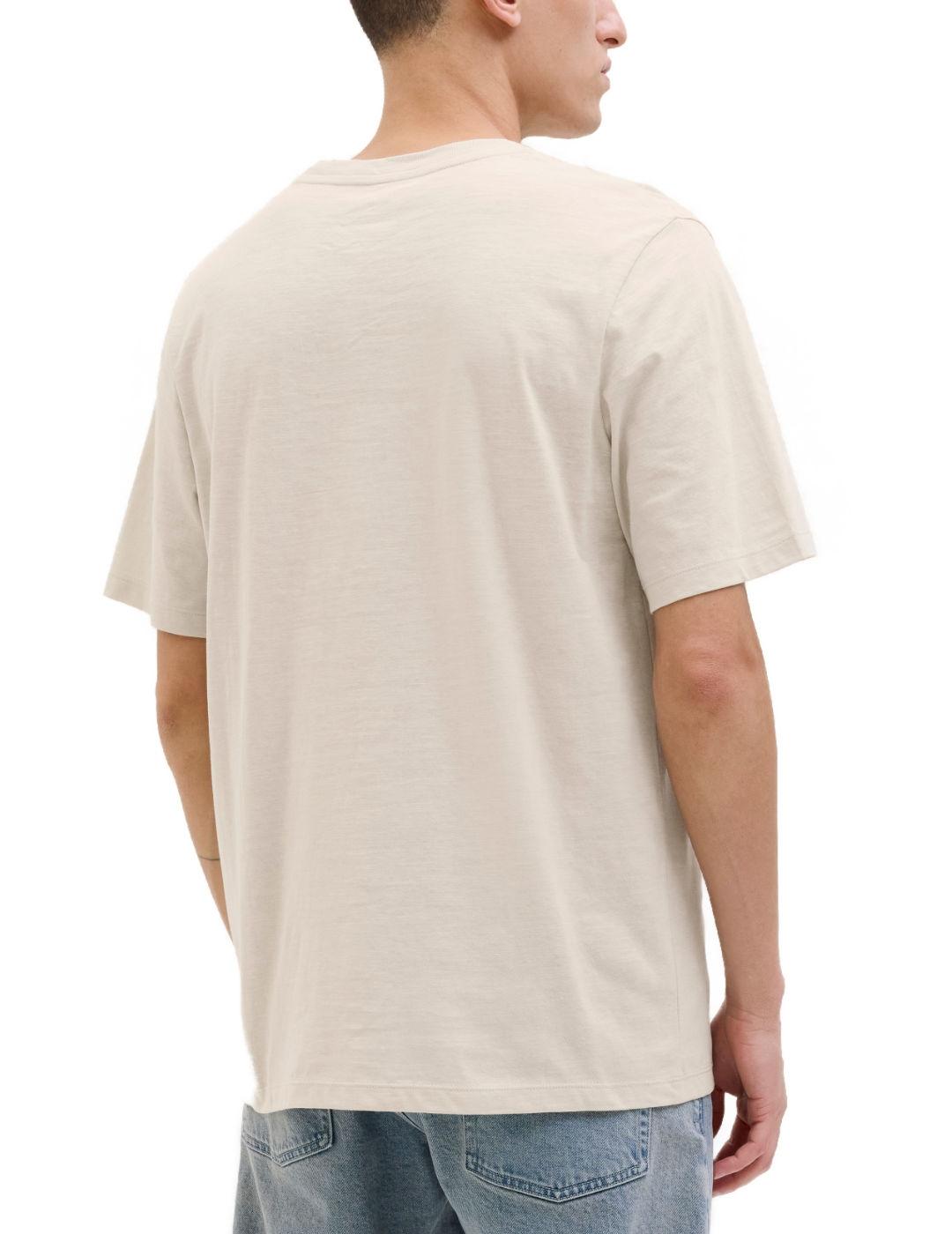 Camiseta Jack&Jones One beige manga corta para hombre