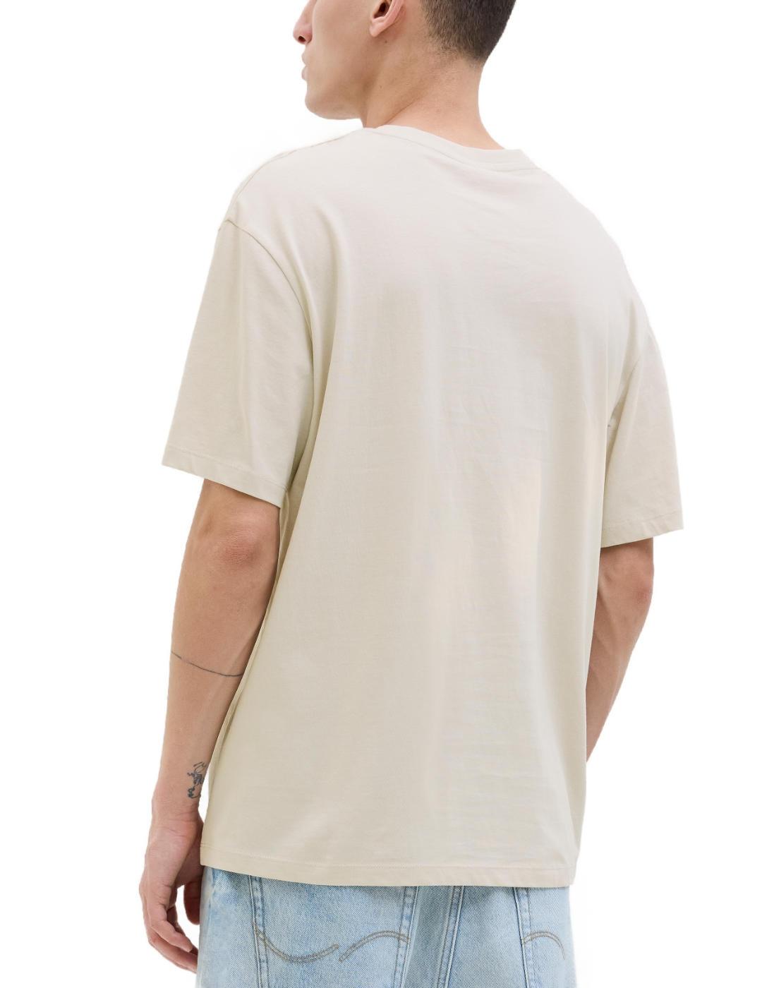 Camiseta Jack&Jones Porto beige manga corta para hombre