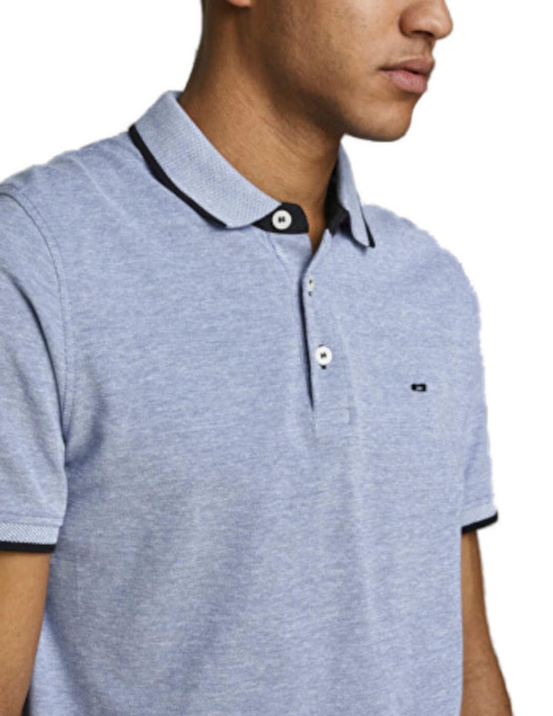 Polo Jack/df01Jones Paulos azul claro manga corta de hombre