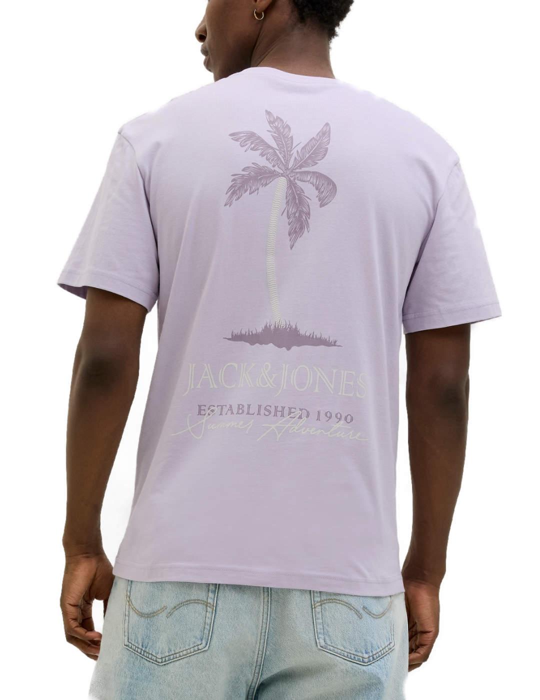 Camiseta Jack&Jones Summer lila manga corta para hombre