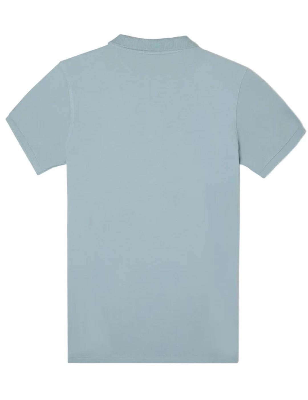 Polo Silbon clasico liso azul grisáceo manga corta de hombre