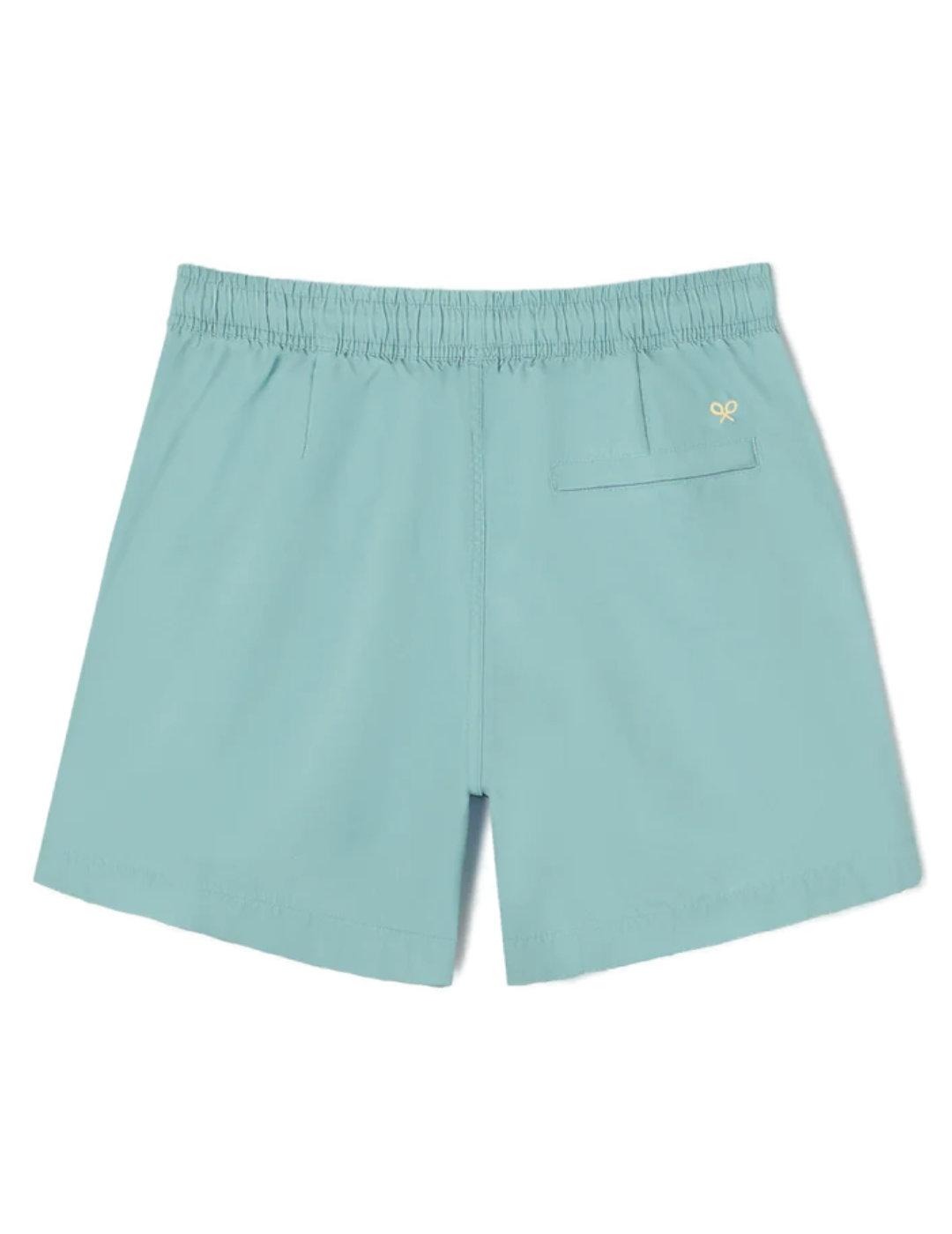 Bañador Silbon liso aguamarina con bolsillosj para hombre