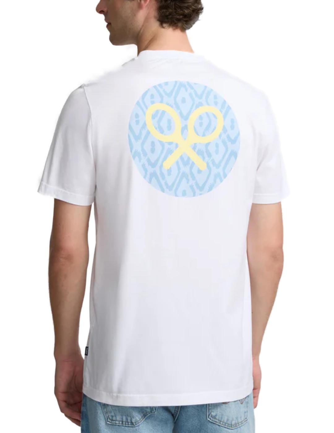 Camiseta Silbon circulo rombos blanca manga corta de hombre