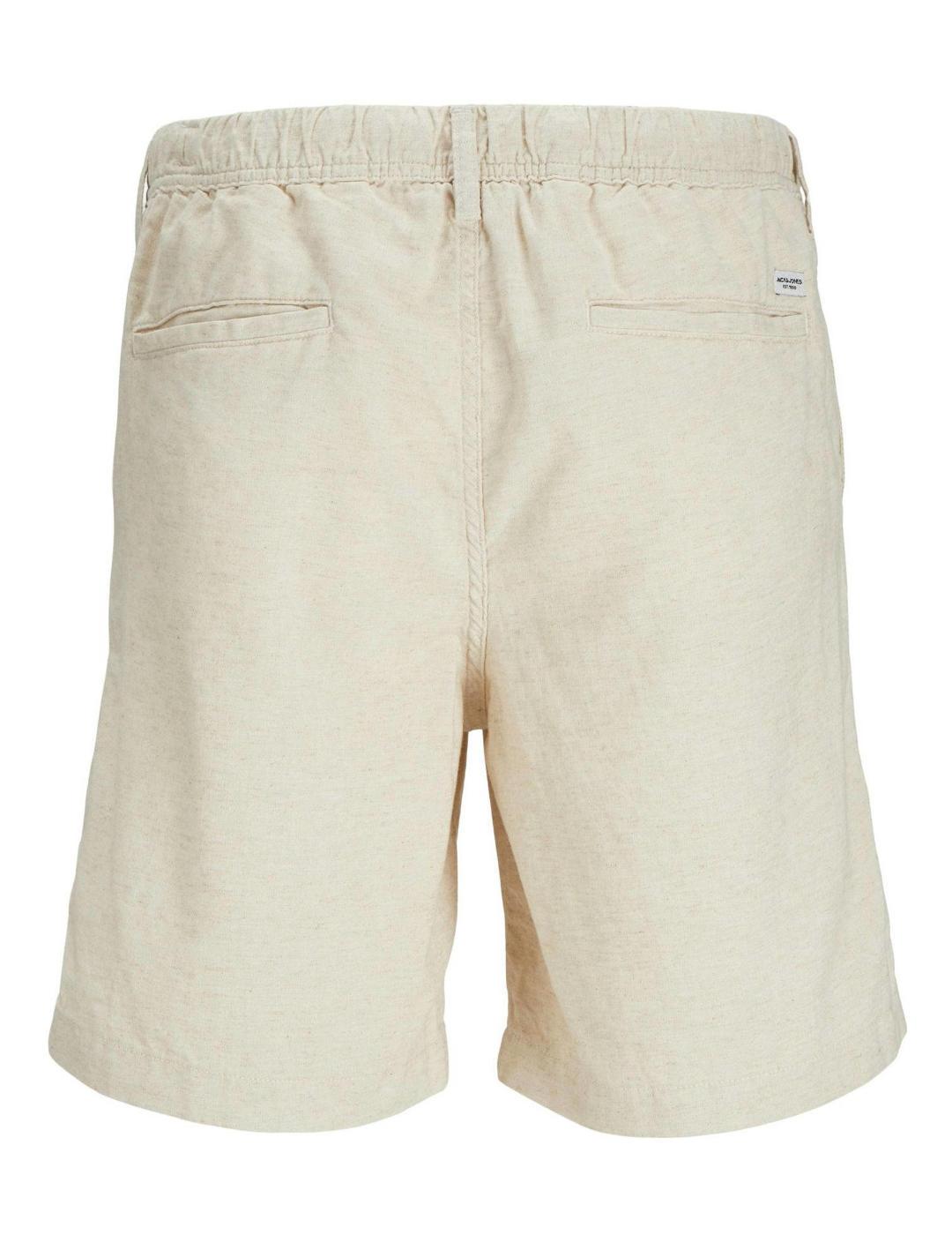 Bermuda Jack&Jones Jaiden crema con cordón para hombre